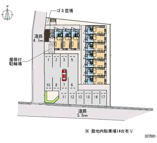 ★手数料０円★奈良市大安寺 月極駐車場